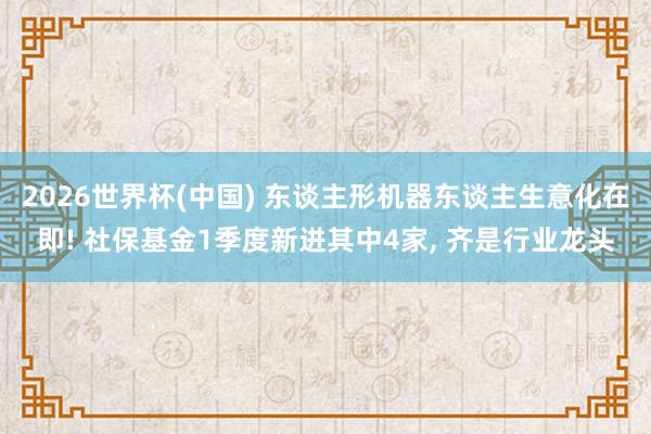 2026世界杯(中國) 東談主形機器東談主生意化在即! 社保基金1季度新進其中4家， 齊是行業(yè)龍頭