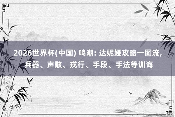 2026世界杯(中國) 鳴潮: 達妮婭攻略一圖流， 兵器、聲骸、戎行、手段、手法等訓誨