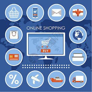 購物電子商務等距海報線購物與智能手機流程圖等距電子商務海報與客戶支持聊天服務矢量插圖